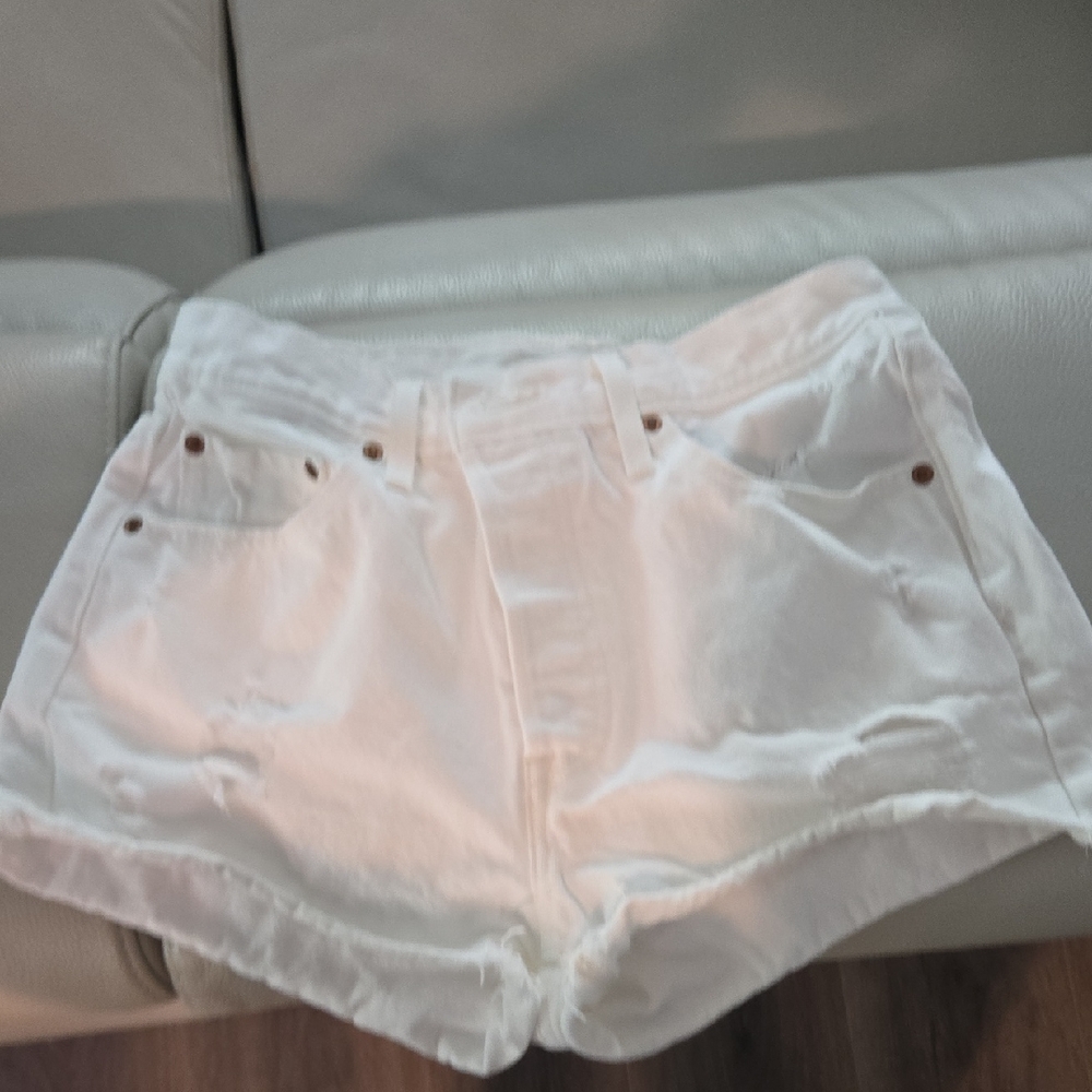 Levi's Women's White Jean Shorts